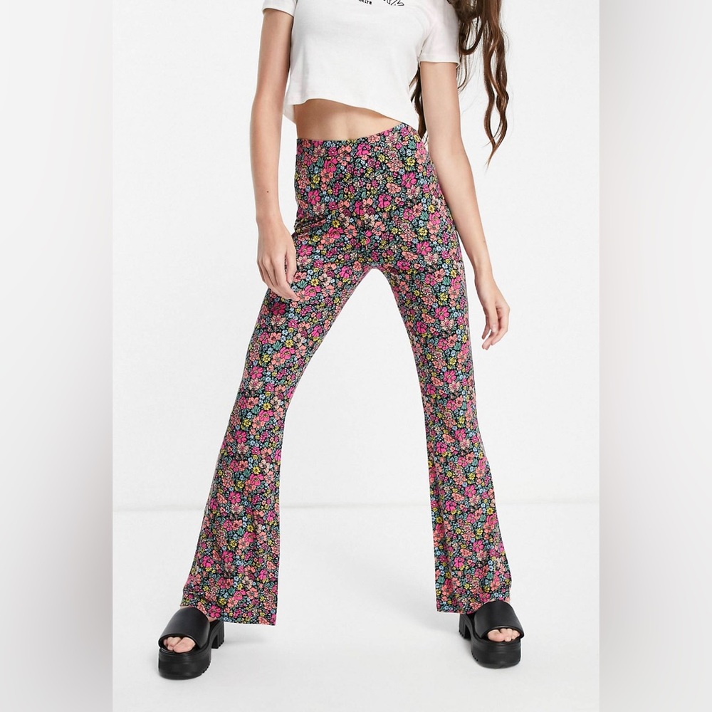 Flared floral pants